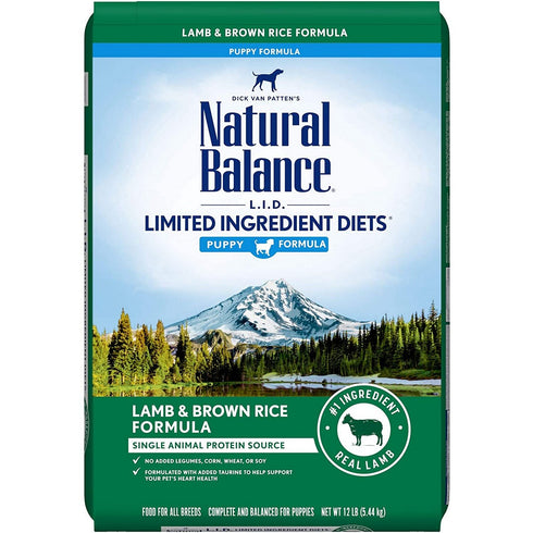 Natural Balance L.I.D. Puppy Lamb & Brown Rice Dry Dog Food 12lb - Poudre Pet and Feed Supply